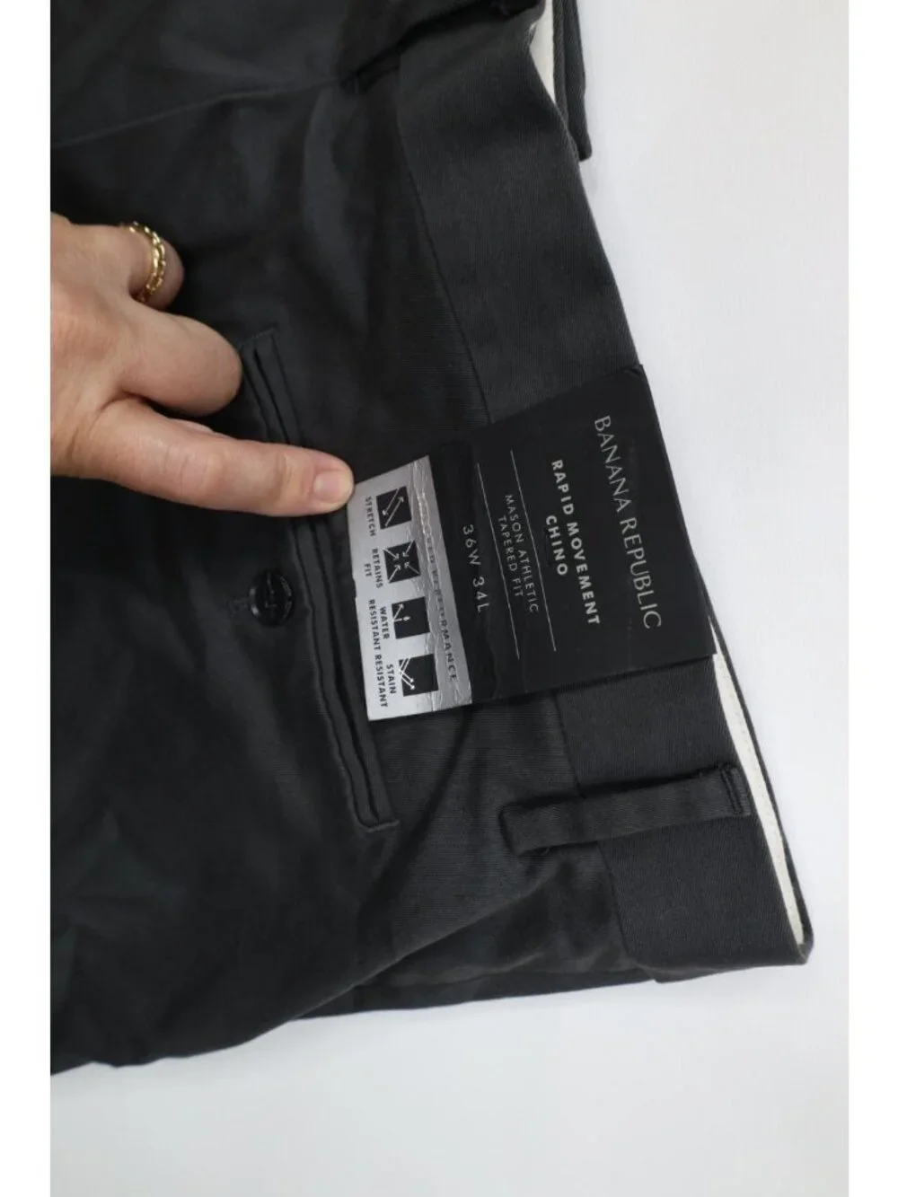 New Banana Republic Mens 36x34 Mason Athletic Tapered Fit Chino Pants Gray